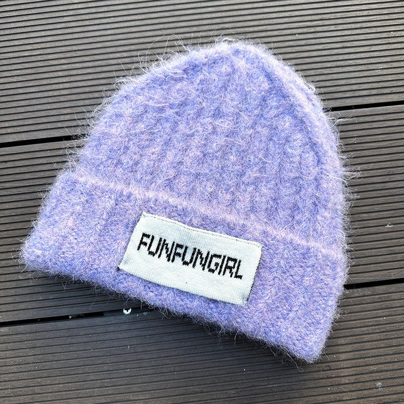 Simple All-matching Warm Sleeve Cap Windproof And Cold-resistant Ear Protection Purple Free Size GlamzKart