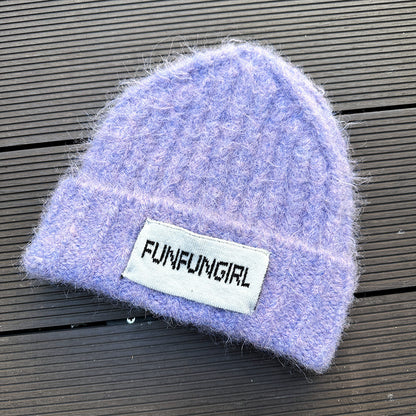 Simple All-matching Warm Sleeve Cap Windproof And Cold-resistant Ear Protection Purple Free Size GlamzKart