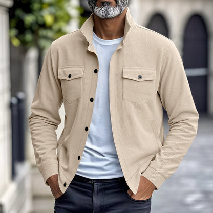 Simple Versatile Multi-pocket Long Sleeve Stand-up Collar Jacket Men's Clothing GlamzKart