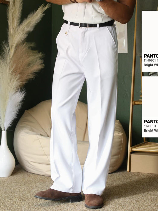 Elegant Solid Color High Waist Pants GlamzKart