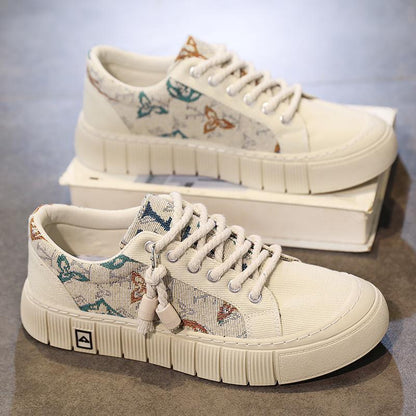 Trendy Wild Four Seasons Canvas Sneakers Beige GlamzKart