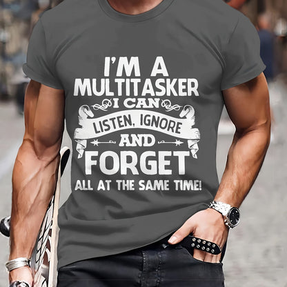 Men's Fashion 3D T-shirt Casual Loose Gray GlamzKart