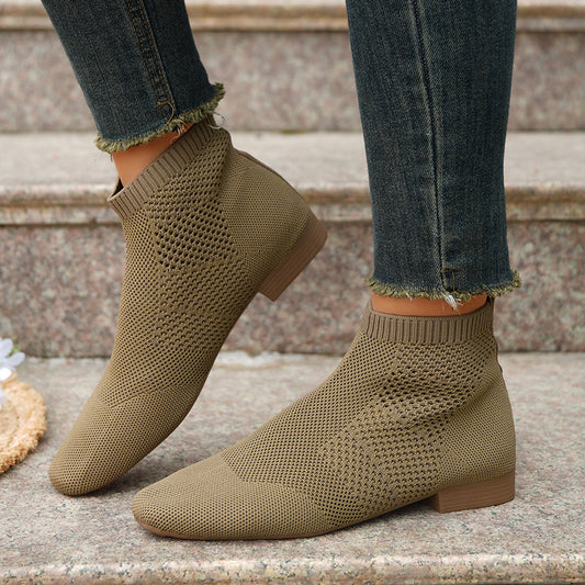 Plus Size Women's Boots Middle Tube Pointed Ankle Boots GlamzKart