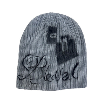 Street Style Letters Pile Heap Cap Beanie Hat Female Autumn And Winter Street B Gray M GlamzKart