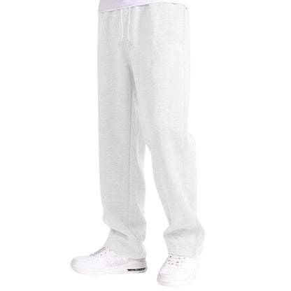 Men's Straight Loose Leisure All-matching Sweatpants White GlamzKart