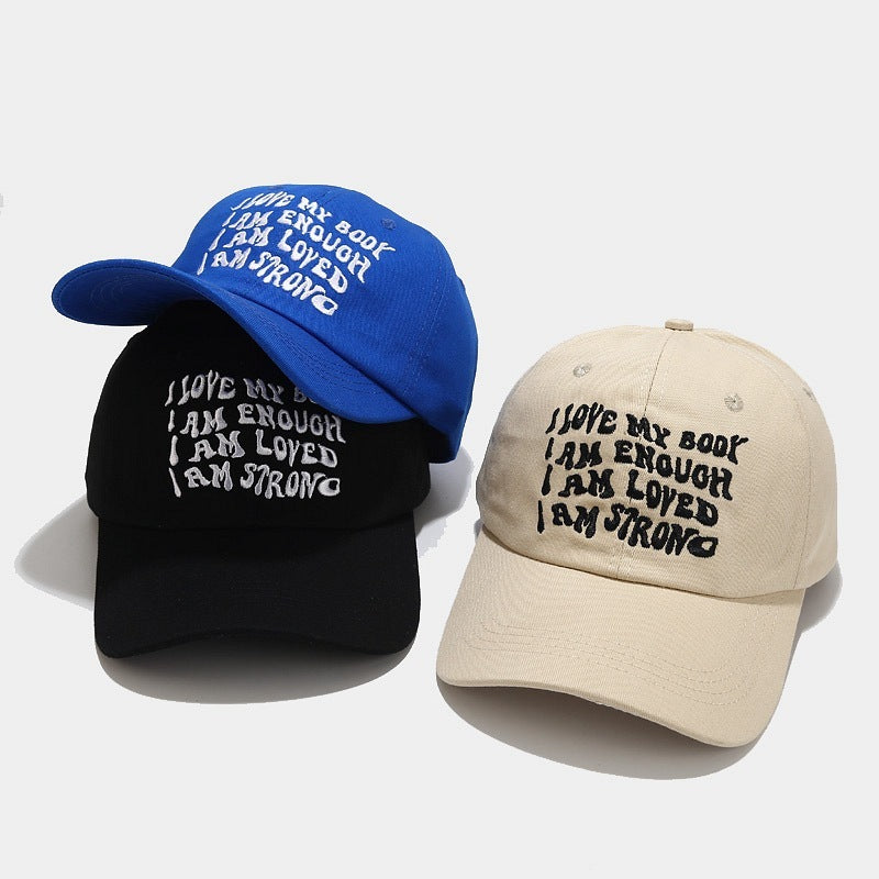 Fashion Baseball Cap For Women In Four Seasons Outdoor Casual Peaked Cap Face-looking Small Embroidered Letters Big Head Circumference Hat Men GlamzKart