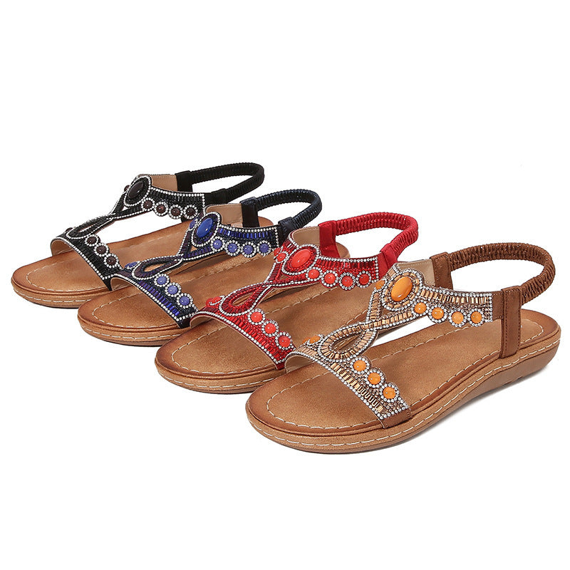 Frosted Bohemian Sandals Women's Summer GlamzKart