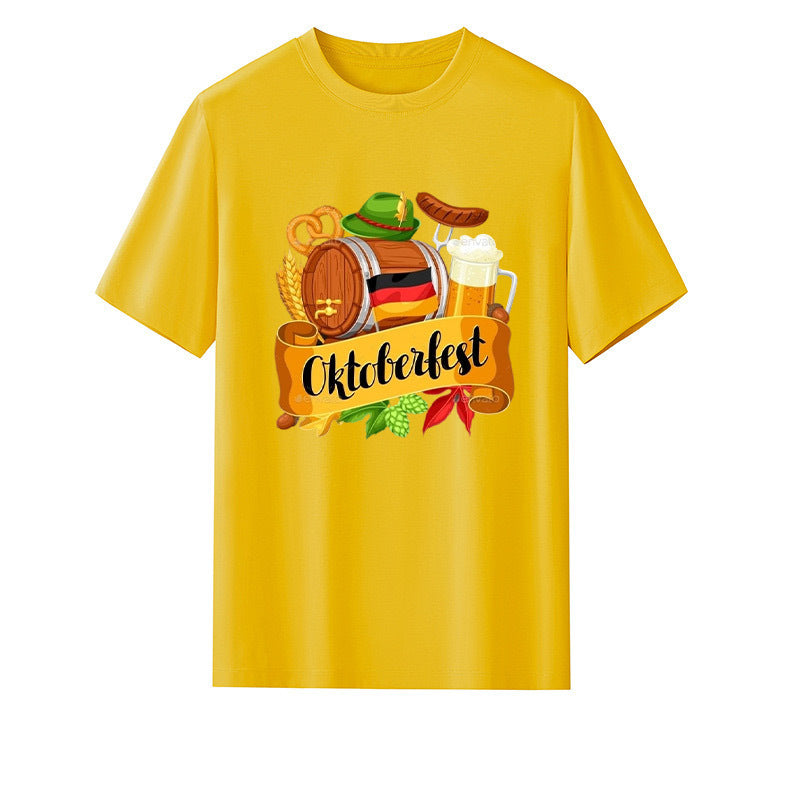 3D Digital Printing Short-sleeved T-shirt Daily Leisure Yellow GlamzKart