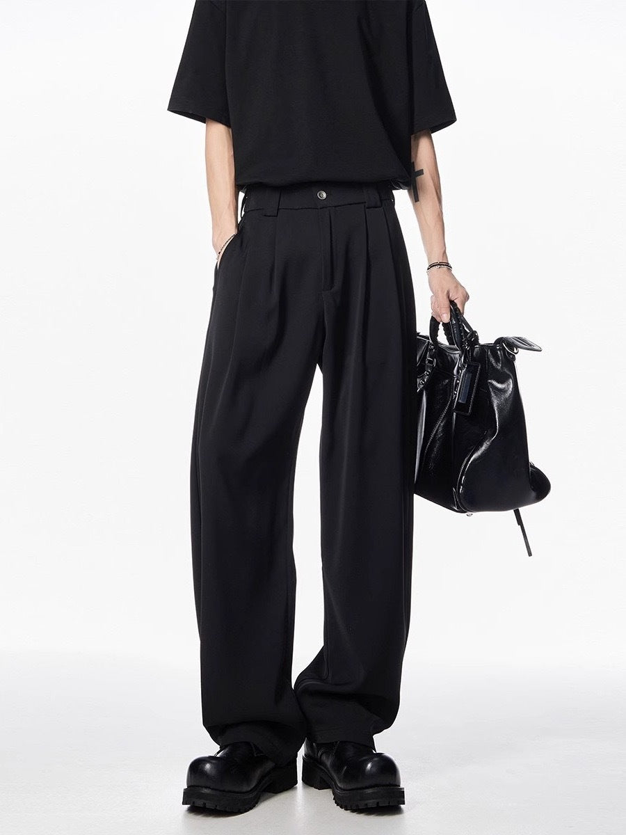 Fashion Personality Drape Ice Silk Leggings Men Black GlamzKart
