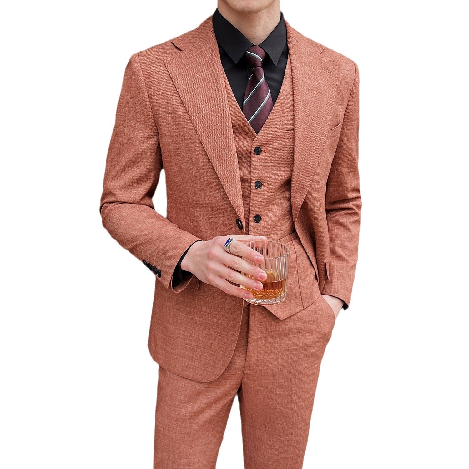 Spring And Summer Professional Casual Men's Three-piece Suit Jacket GlamzKart