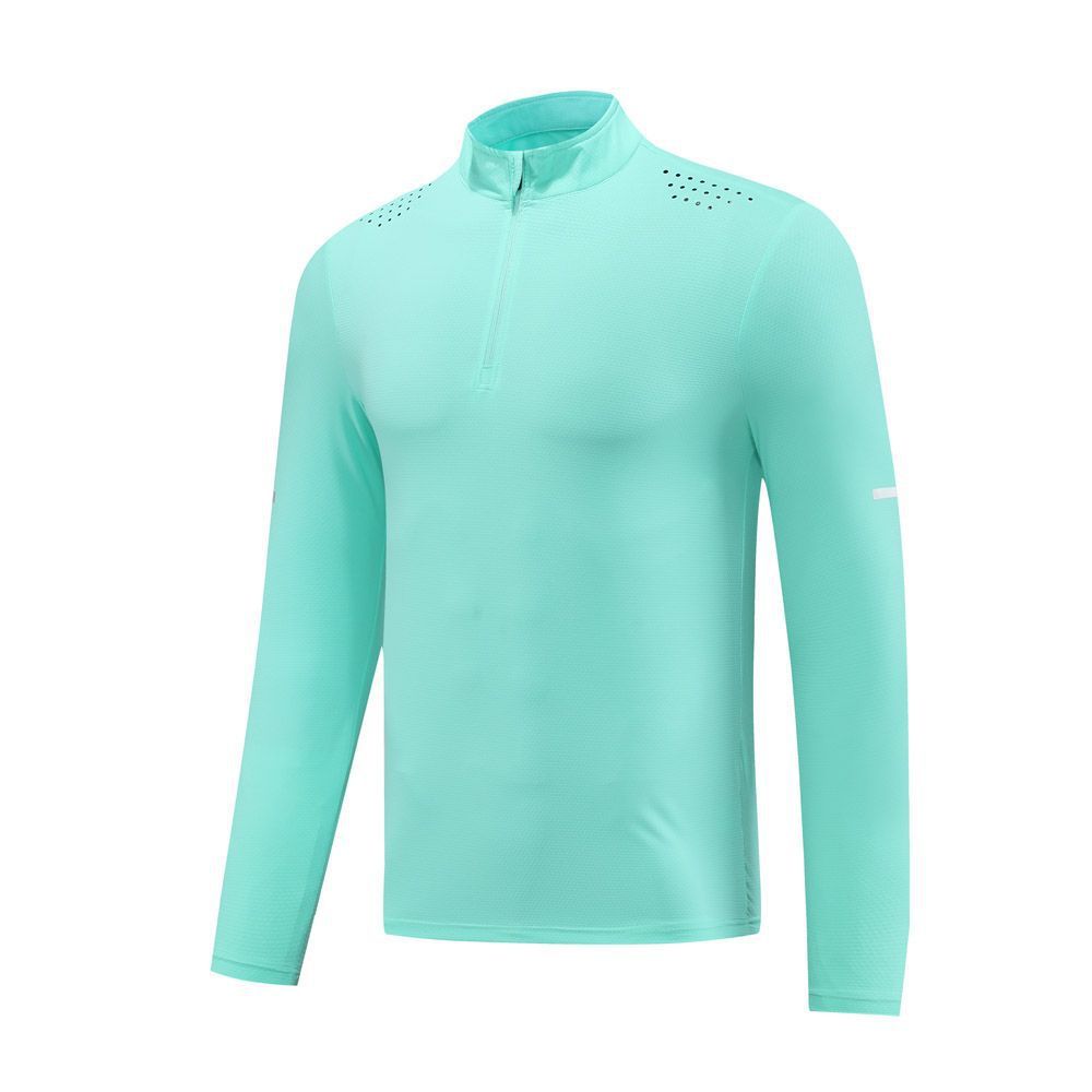 Training Running Quick Drying Clothes Outdoor Casual Stretch Quick-drying Exercise T-shirt Long Sleeve Men Light Green GlamzKart