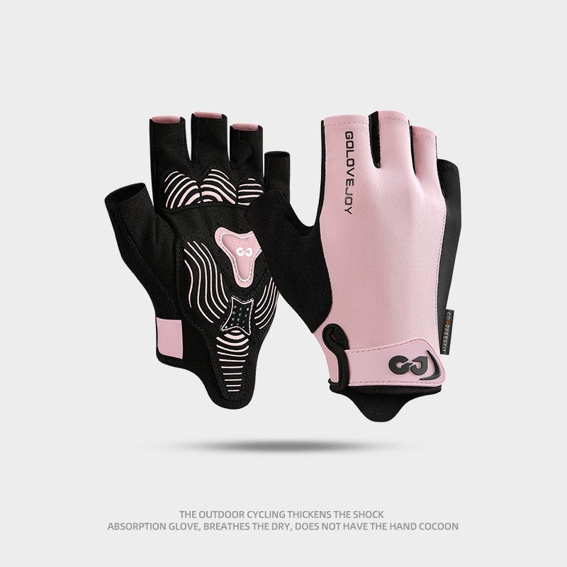 Cycling Gloves Half Finger Outdoor Mountain Bike Shock Absorption Non-slip Breathable XG81 Prunus Mume Pink GlamzKart