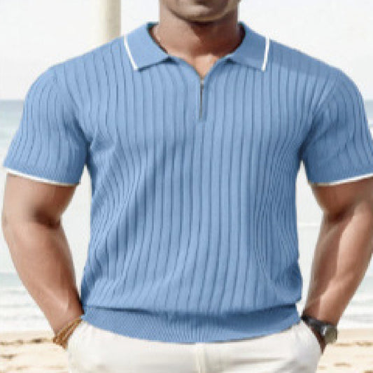 Fashion Men's Polo Shirt V-neck Business T-shirt GlamzKart