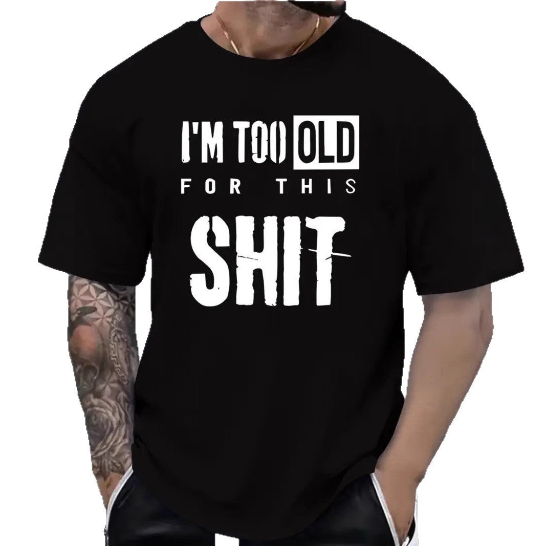 Men's All-match Short-sleeved T-shirt With Design Letters GlamzKart