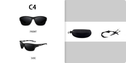 Sunglasses For Men Polarized Outdoor C4 all black set GlamzKart
