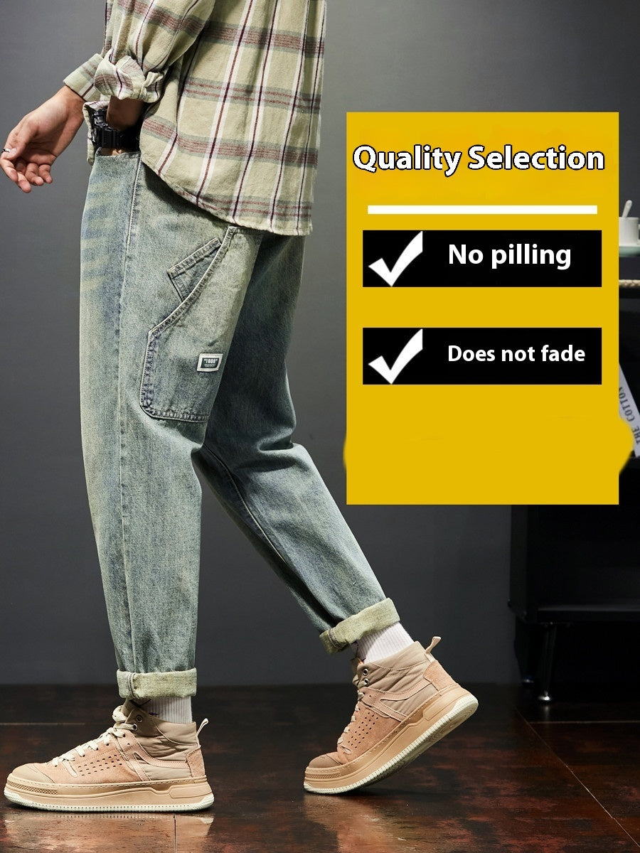 Stretch Retro Yellow Mud Jeans Men Fashion Brands Loose Casual Trousers GlamzKart