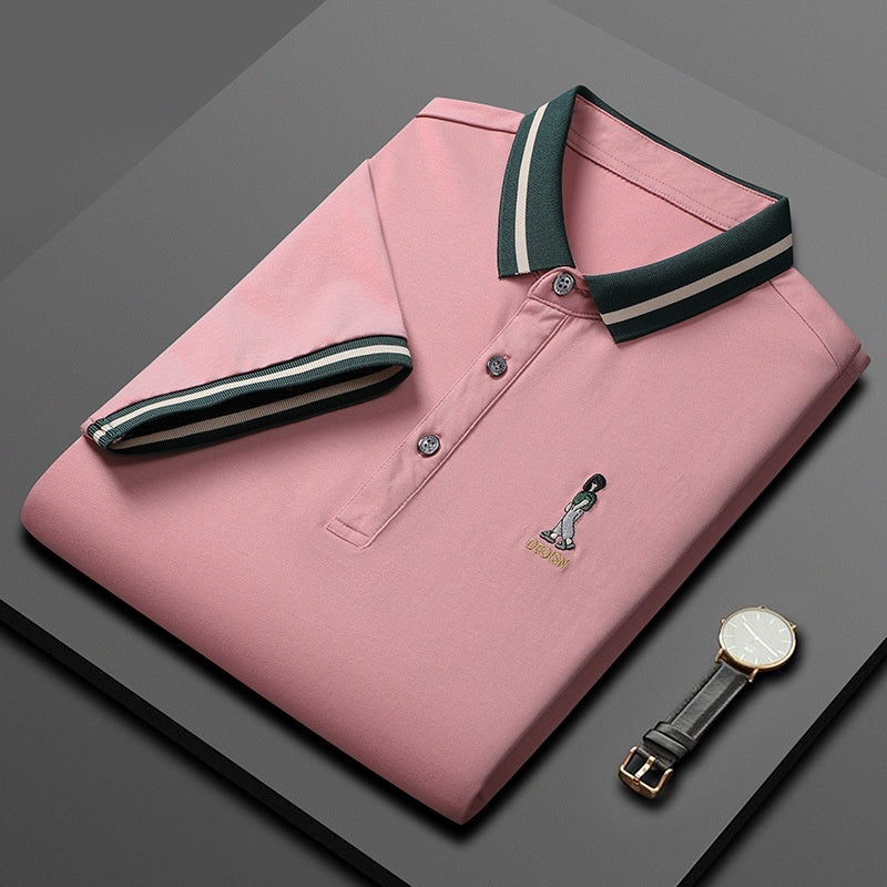 Short Sleeve Men's Lapels Fashion Brand Clothes GlamzKart