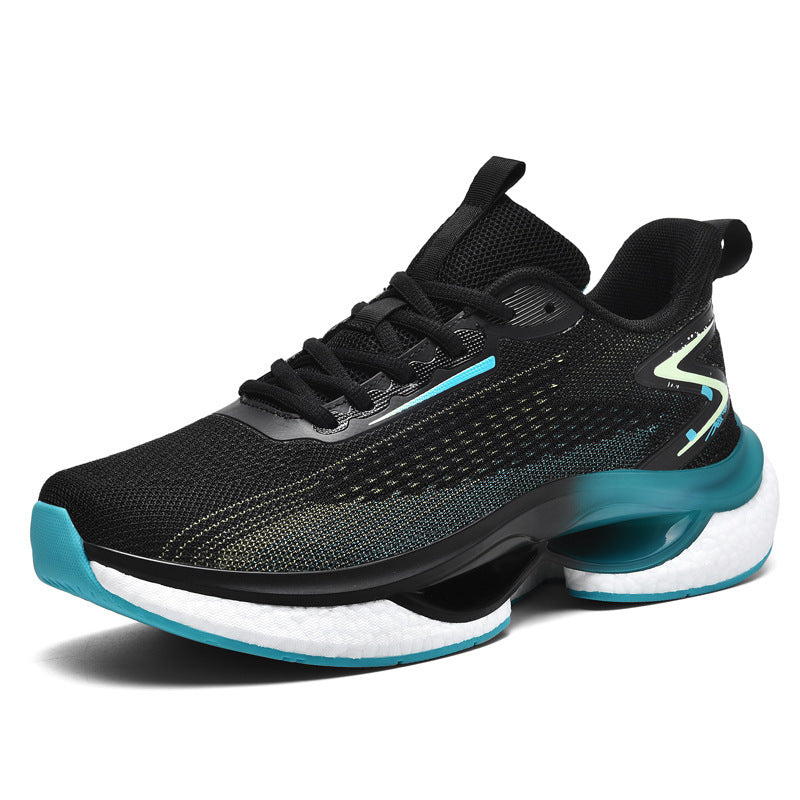 Men's Lightweight Comfortable Soft Bottom Casual Sneaker Black Green GlamzKart