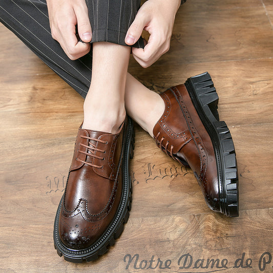 Fashion Business Brogue Leather Shoes Men GlamzKart