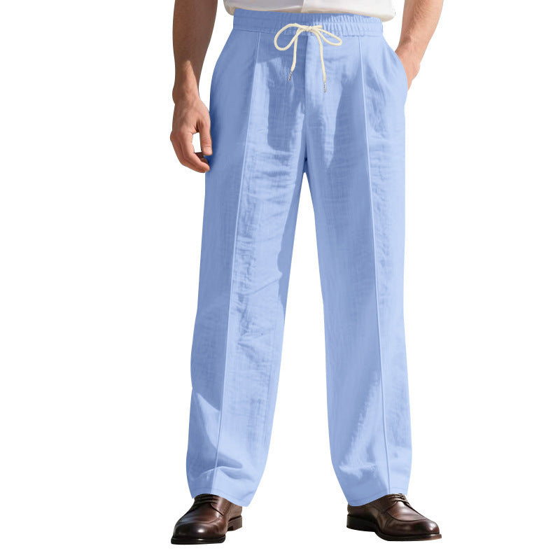 Loose Breathable Linen Leisure Men's Simplicity Trendy Loose Beach Pants GlamzKart