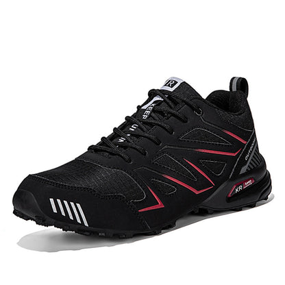 Plus Size Low-top Men's Breathable Casual Sneaker A2502 Black And Red GlamzKart