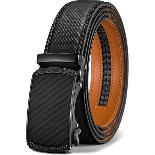 Men's Leather Belt Versatile Cowhide Automatic Buckle GlamzKart