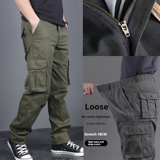 Cotton Tooling Plus Size Trousers Multi-pocket Wear-resistant GlamzKart