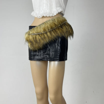Fur Belt Retro Easy Matching Plush Waist Chain Waist Seal Waist Decorations Style 17 GlamzKart