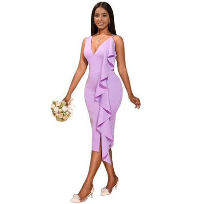 Women's Clothing Sexy V-neck Strap Dress