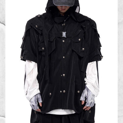 Short Sleeve Men's Dark Pioneer Bandage Jacket GlamzKart