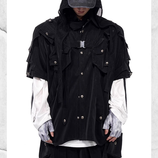 Short Sleeve Men's Dark Pioneer Bandage Jacket GlamzKart
