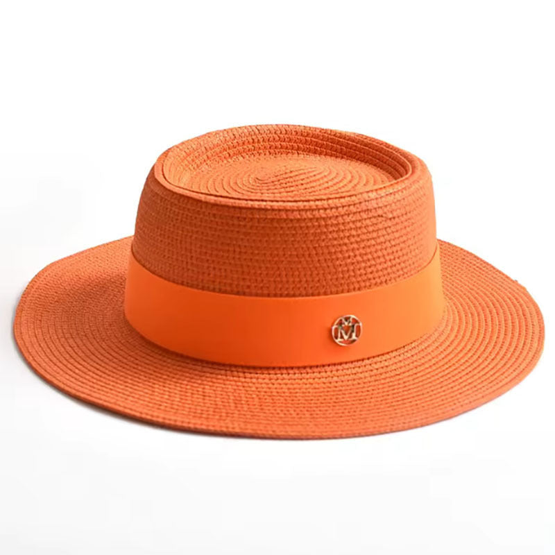 Foldable Beach Seaside Vacation Sun Hat Orange M GlamzKart