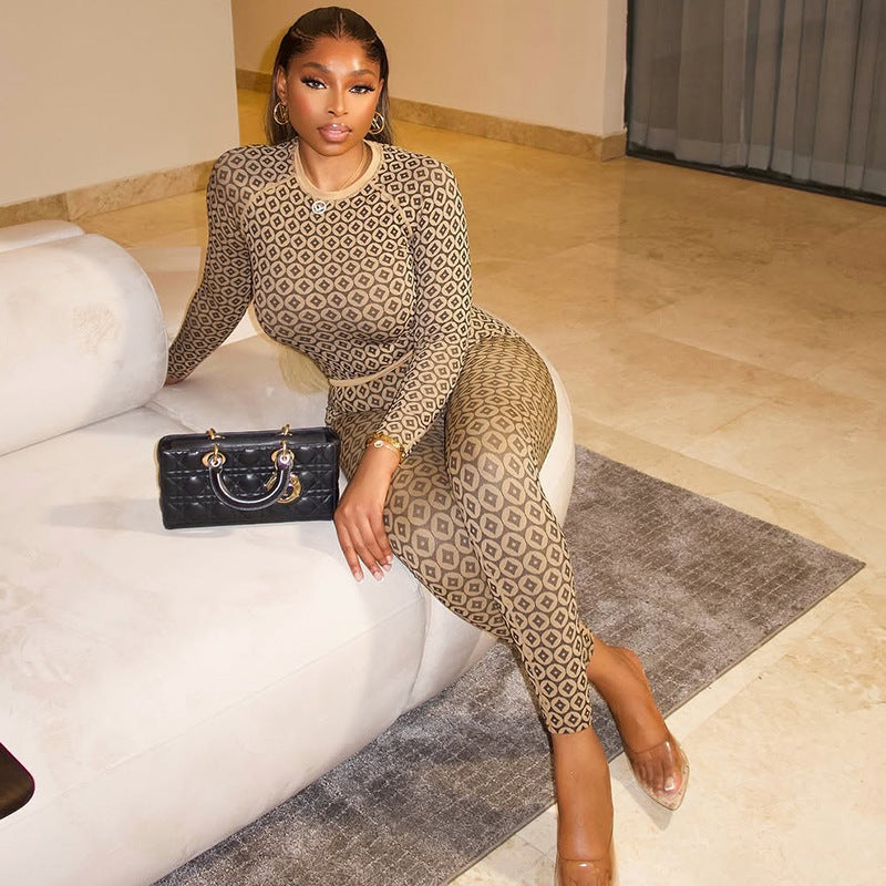 Women's Round Neck Long Sleeve Jumpsuit GlamzKart