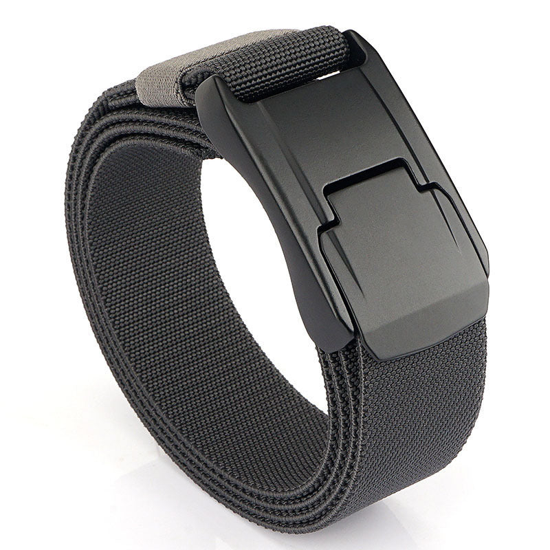 Men's Tactical Belt Casual Weaving Elastic Dark Gray 125cm GlamzKart