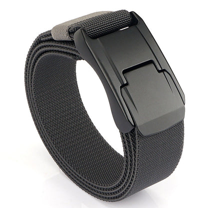 Men's Tactical Belt Casual Weaving Elastic Dark Gray 125cm GlamzKart