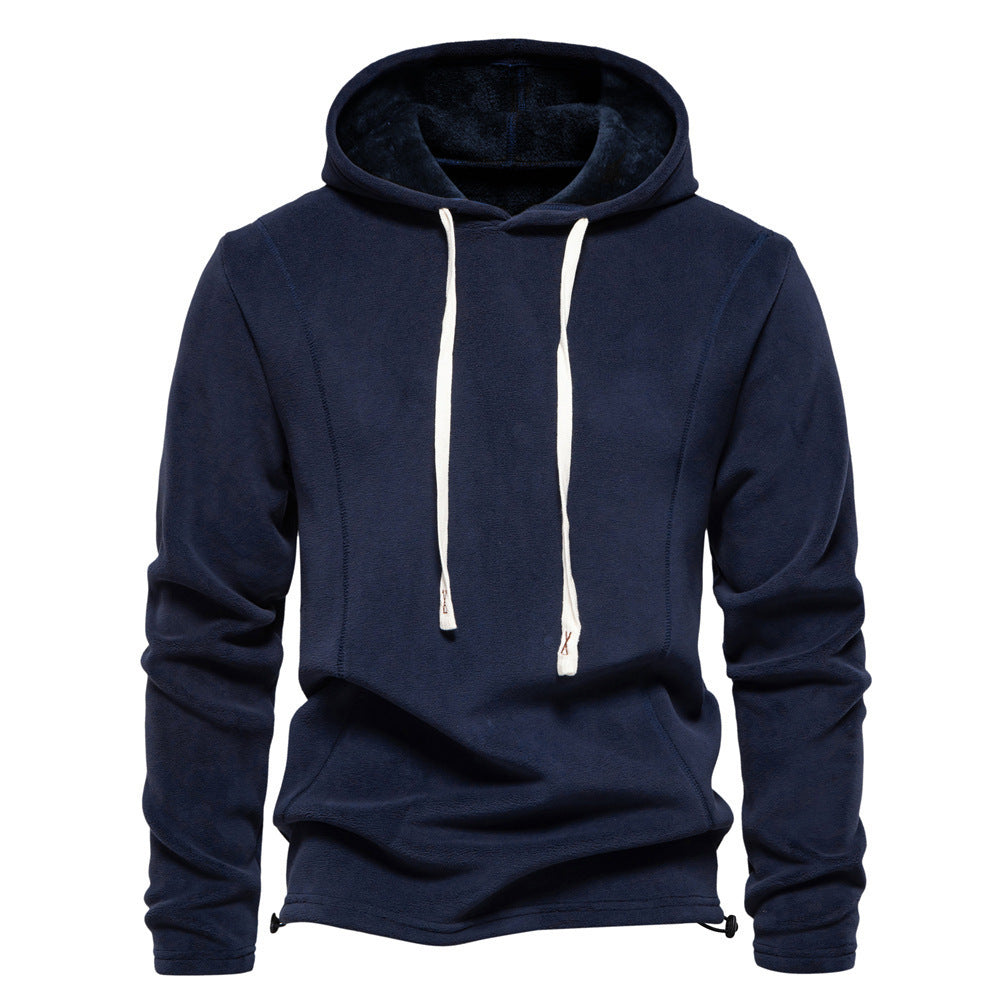 Men's Autumn And Winter New Stand Collar Half Zip Long-sleeved Sweater HD09 Navy Blue GlamzKart