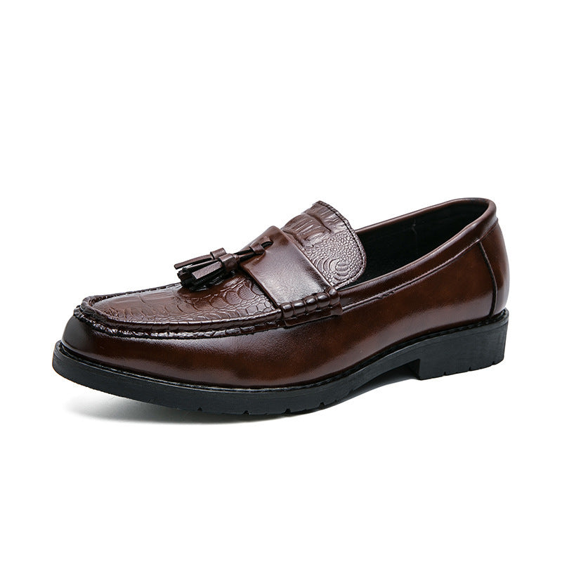 Personalized Tassel Pointed Toe New Fashion Leather Casual Shoes XRS 3087 Brown GlamzKart