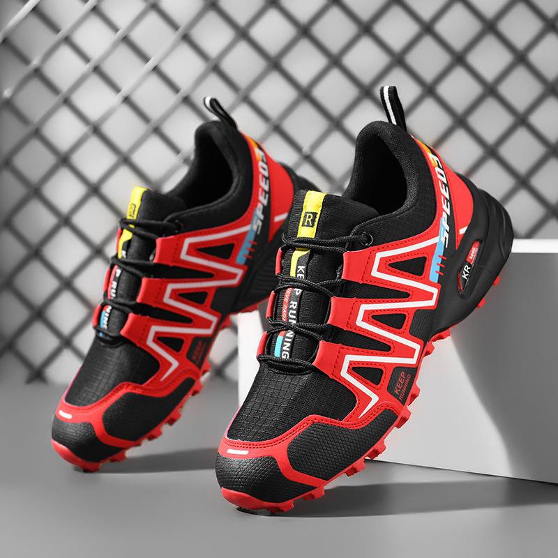 Outdoor Casual Lightweight Men's Breathable Shoes Black And Red GlamzKart