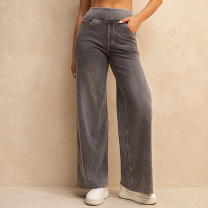 Women's High Waist Mid-light Gray Loose Jeans GlamzKart