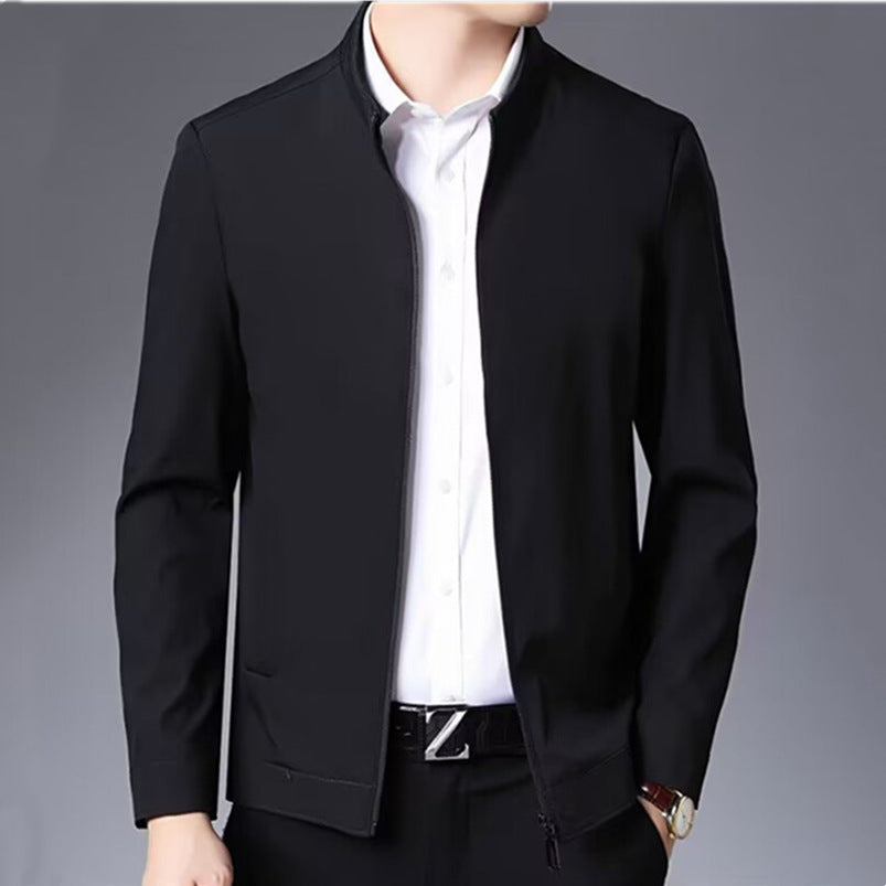 Men's Spring And Autumn New Casual Jacket Black GlamzKart