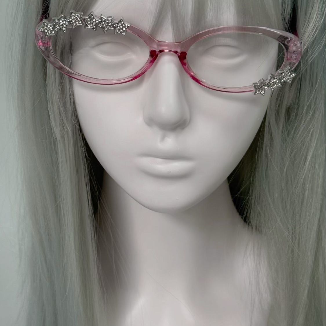 Retro Cute Plain Light Pink-color Cat Glasses Out Of The Street Photography Artifact Star GlamzKart