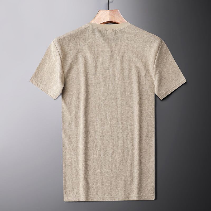 Breathable Round Neck Short-sleeved T-shirt Men's Summer Top T-shirt GlamzKart