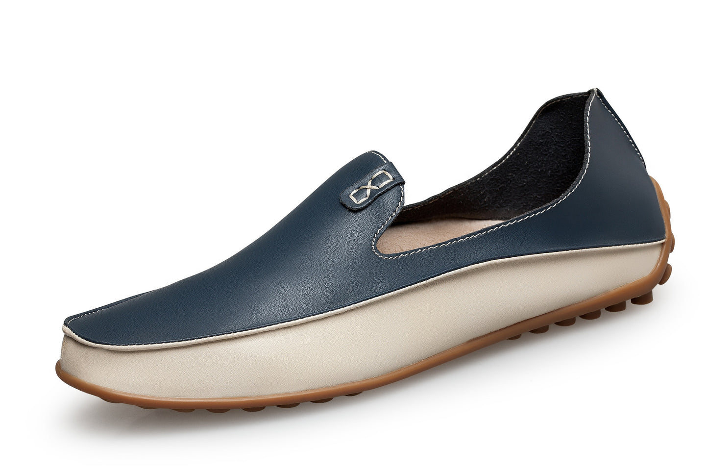 Lightweight Plus Size Korean Gommino Men's Shoes Breathable Blue Leather Surface GlamzKart