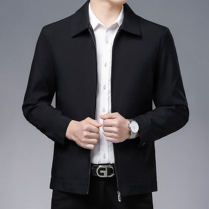 Men's Spring And Autumn New Casual Jacket Black Lapel Style GlamzKart
