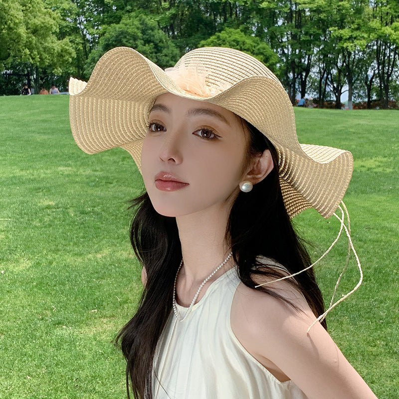 Sun-proof Bow Seaside Vacation Beach Large Straw Hat GlamzKart