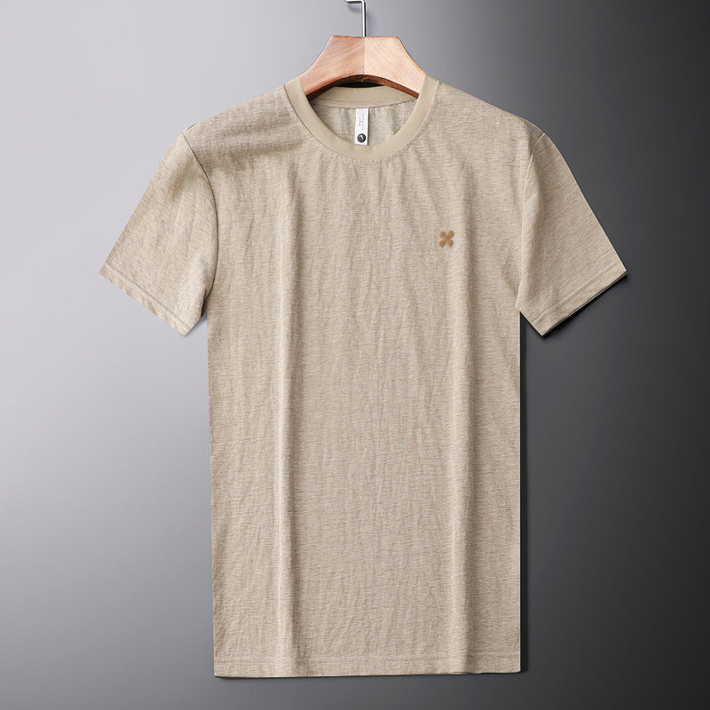 Breathable Round Neck Short-sleeved T-shirt Men's Summer Top T-shirt GlamzKart