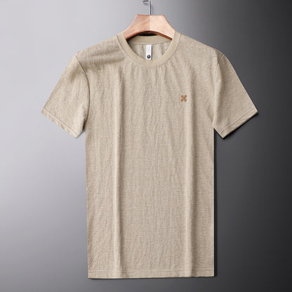 Breathable Round Neck Short-sleeved T-shirt Men's Summer Top T-shirt GlamzKart
