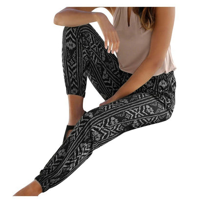 Women's Elastic Waist Printed Pocket Lace-up Leggings GlamzKart