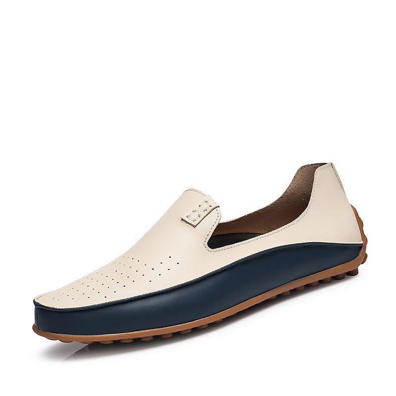 Lightweight Plus Size Korean Gommino Men's Shoes Breathable Beige Breathable GlamzKart
