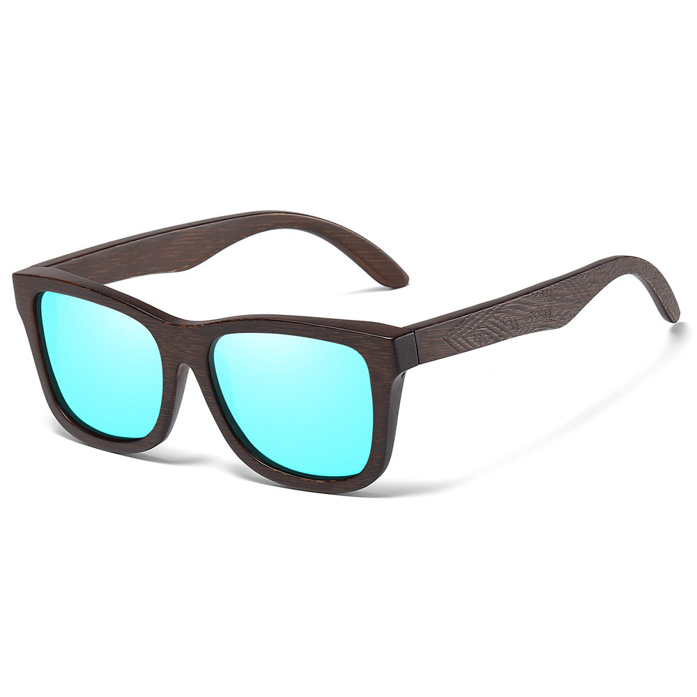 Pattern Leg Spring Hinge Polarized Sun Glasses Ice Blue GlamzKart
